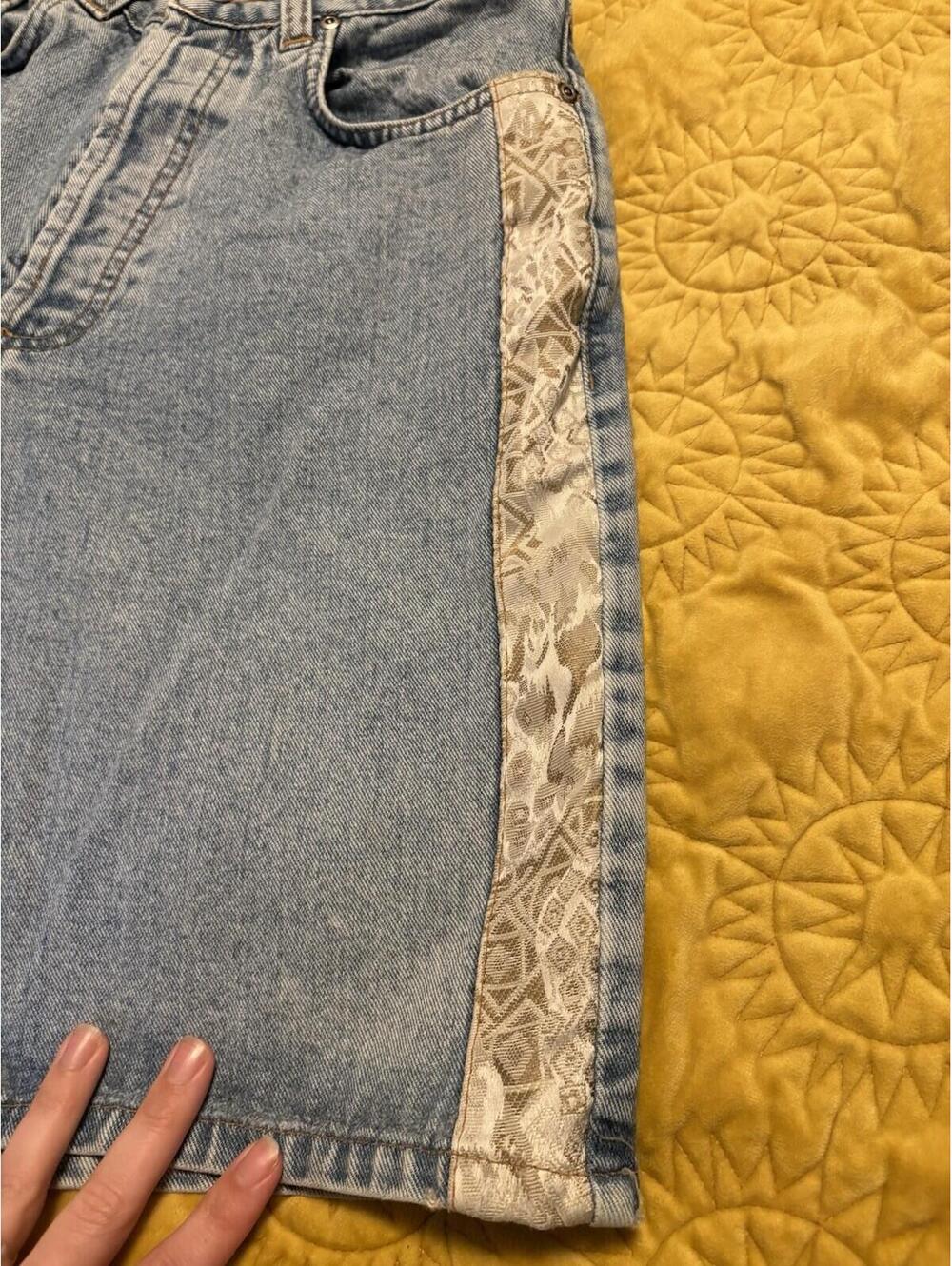 Chico’s RARE Vintage 90s Women's Blue Denim Shorts Paisley Jorts Size 2 - Picture 5 of 9